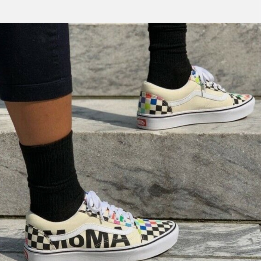 Vans Classic ComfyCush Old Skool x MoMA Limited Skate Rare Shoes Mens7.5 women 9